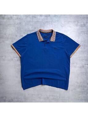 Y2K Harmont & Blaine 00s Blue Polo Shirt